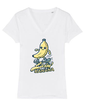 Banană Skate Skateboarding - Trăind Visul Ca o Banană White