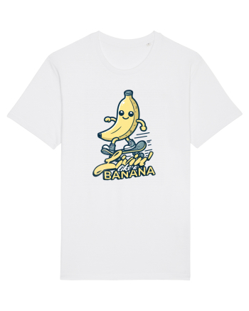 Banană Skate Skateboarding - Trăind Visul Ca o Banană White