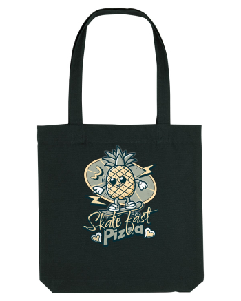 Ananas Amuzant Retro Pizza Skate Skateboarder Black