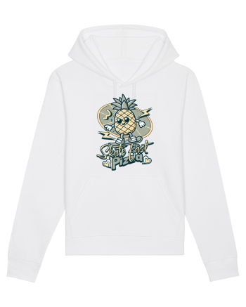 Ananas Amuzant Retro Pizza Skate Skateboarder White