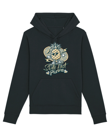 Ananas Amuzant Retro Pizza Skate Skateboarder Black