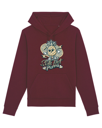 Ananas Amuzant Retro Pizza Skate Skateboarder Burgundy