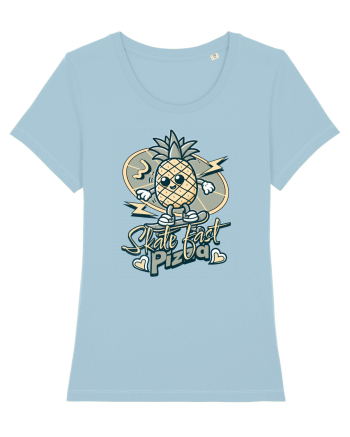 Ananas Amuzant Retro Pizza Skate Skateboarder Sky Blue