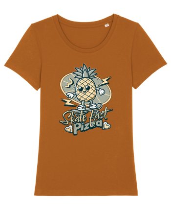Ananas Amuzant Retro Pizza Skate Skateboarder Roasted Orange