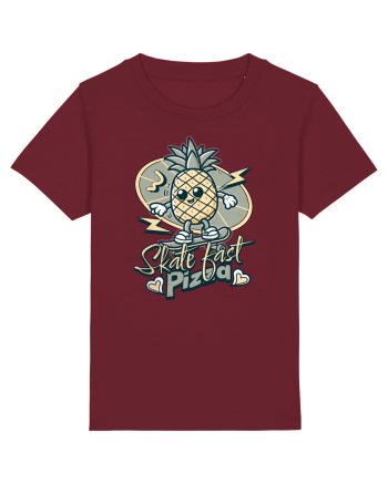 Ananas Amuzant Retro Pizza Skate Skateboarder Burgundy