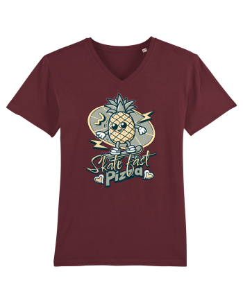 Ananas Amuzant Retro Pizza Skate Skateboarder Burgundy