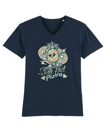 Ananas Amuzant Retro Pizza Skate Skateboarder French Navy
