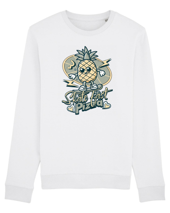 Ananas Amuzant Retro Pizza Skate Skateboarder White