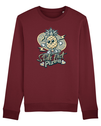 Ananas Amuzant Retro Pizza Skate Skateboarder Burgundy