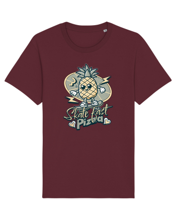 Ananas Amuzant Retro Pizza Skate Skateboarder Burgundy