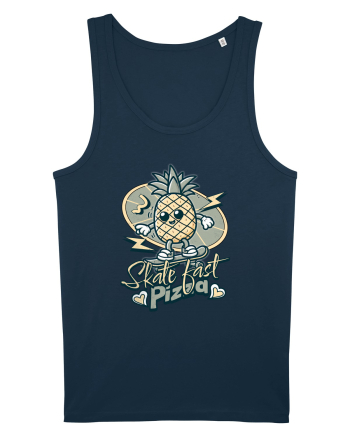 Ananas Amuzant Retro Pizza Skate Skateboarder Navy