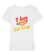 I Love Hot Dogs Tricou mânecă scurtă guler larg fitted Damă Expresser