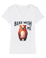 pentru prietenii animalelor - Bear with me Tricou mânecă scurtă guler V Damă Evoker