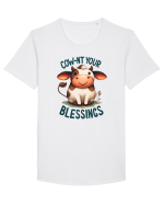 pentru prietenii animalelor - Cow-nt your blessings Tricou mânecă scurtă guler larg Bărbat Skater