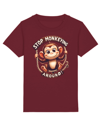 pentru prietenii animalelor - Stop monkeying around Burgundy