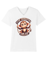 pentru prietenii animalelor - Stop monkeying around Tricou mânecă scurtă guler V Bărbat Presenter