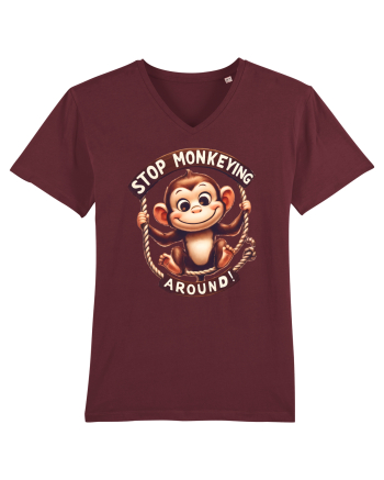 pentru prietenii animalelor - Stop monkeying around Burgundy