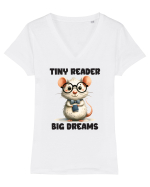 pentru prietenii animalelor - Tiny reader, big dreams Tricou mânecă scurtă guler V Damă Evoker