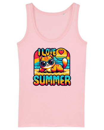 cu pisici in vacanță - I love summer Cotton Pink