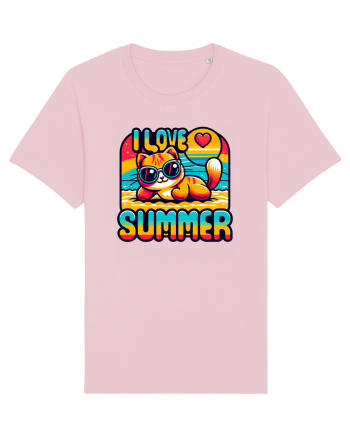 cu pisici in vacanță - I love summer Cotton Pink
