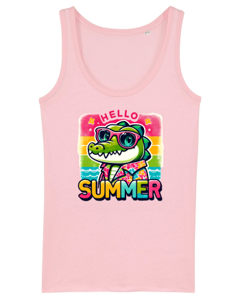 Hello summer - Crocodilul in vacanță Cotton Pink
