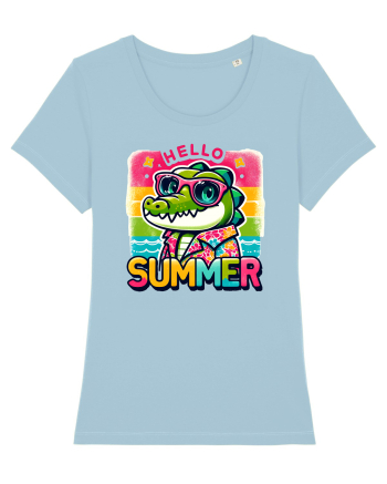 Hello summer - Crocodilul in vacanță Sky Blue