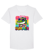 Hello summer - Crocodilul in vacanță Tricou mânecă scurtă guler larg Bărbat Skater