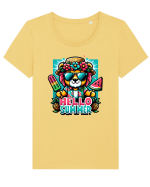 Hello summer - Leu paraleu Tricou mânecă scurtă guler larg fitted Damă Expresser