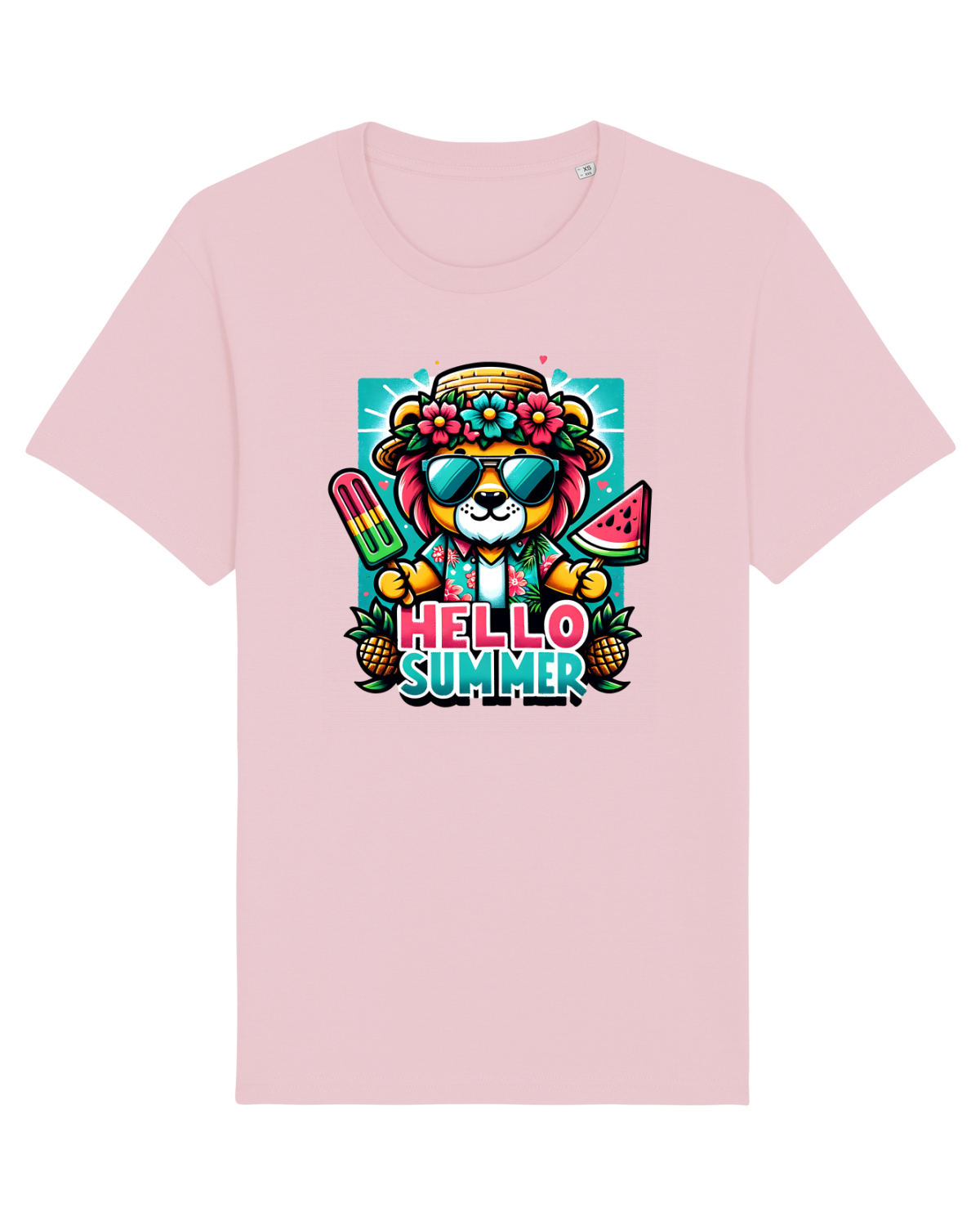 Tricou mânecă scurtă Unisex Rocker Cotton Pink
