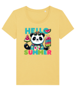 Hello summer - Cum fu panda Tricou mânecă scurtă guler larg fitted Damă Expresser