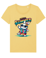 Hello summer - Rică Iepurică Tricou mânecă scurtă guler larg fitted Damă Expresser