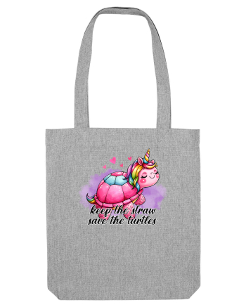 pentru iubitorii de țestoase - Keep the straw save the turtles Heather Grey