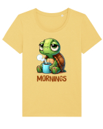 pentru iubitorii de țestoase - Mornings Tricou mânecă scurtă guler larg fitted Damă Expresser