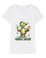 pentru iubitorii de țestoase - Shell yeah ! Tricou mânecă scurtă guler V Damă Evoker