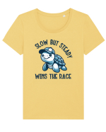 pentru iubitorii de țestoase - Slow but steady wins the race Tricou mânecă scurtă guler larg fitted Damă Expresser