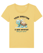 Your direction is more important than your speed Tricou mânecă scurtă guler larg fitted Damă Expresser