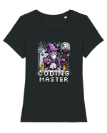 Programator Pixel Art Vrăjitor al Programării Tricou mânecă scurtă guler larg fitted Damă Expresser