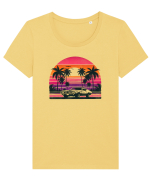 Vintage summer Tricou mânecă scurtă guler larg fitted Damă Expresser