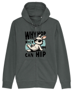 Why Hop when you can hip 2 Hanorac cu fermoar Unisex Connector