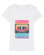 Vintage summer music tape Tricou mânecă scurtă guler V Damă Evoker