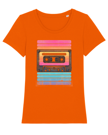 Vintage summer music tape Bright Orange