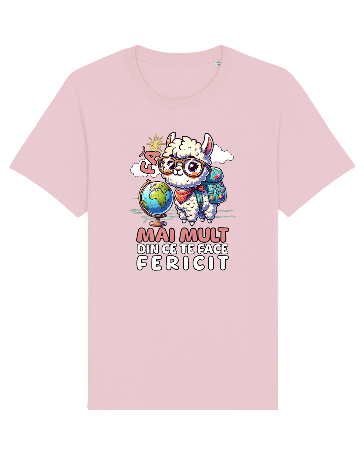 Tricou mânecă scurtă Unisex Rocker Cotton Pink