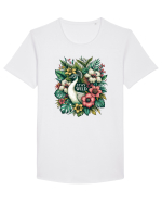 Paun - flori exotice - stay wild Tricou mânecă scurtă guler larg Bărbat Skater