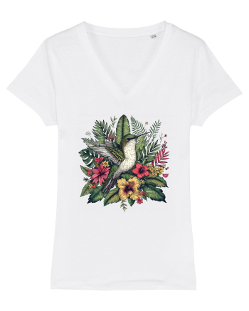 Colibri - flori exotice - 4 White