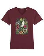 Colibri - flori exotice - 3 Tricou mânecă scurtă guler V Bărbat Presenter