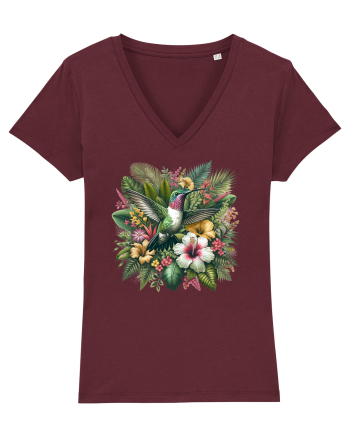 Colibri - flori exotice - 2 Burgundy