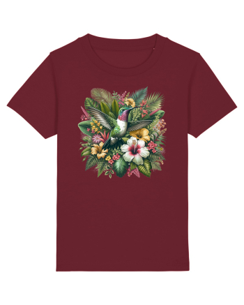 Colibri - flori exotice - 2 Burgundy