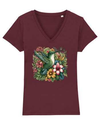Colibri - flori exotice - 1 Burgundy
