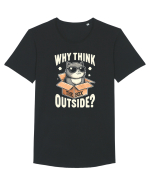 Outside the box - pisica cool Tricou mânecă scurtă guler larg Bărbat Skater