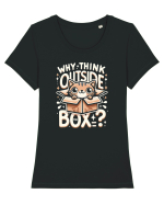 Outside the box - pisica cool 2 Tricou mânecă scurtă guler larg fitted Damă Expresser